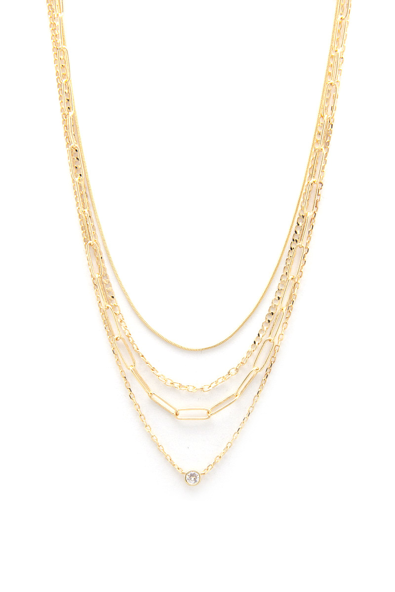4 LAYERED METAL CHAIN NECKLACE