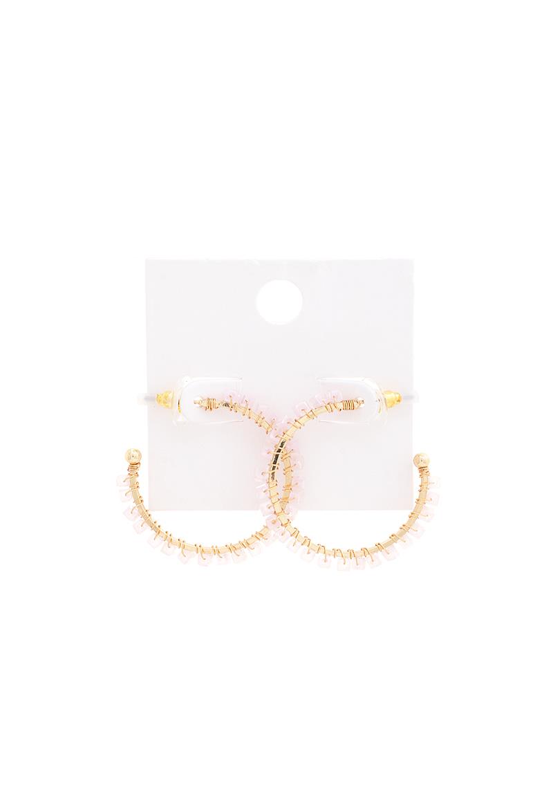 FASHION OPEN ROUND BEAD POST EARRING
