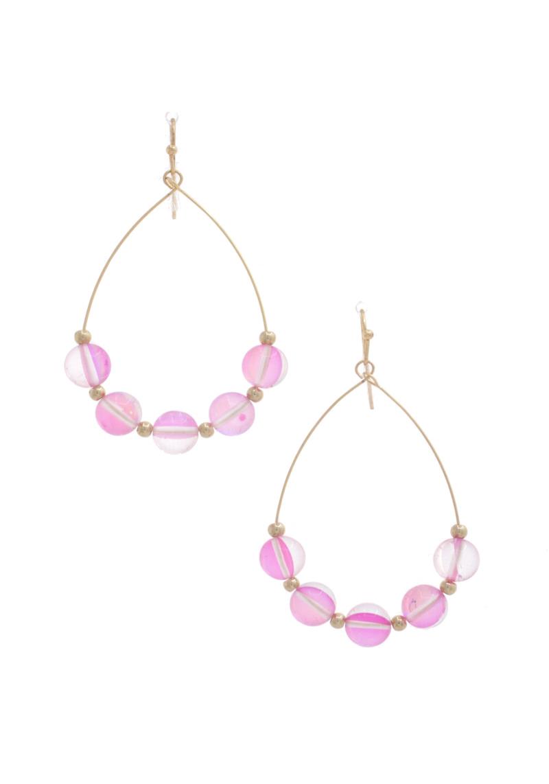 BEADED TEARDROP DANGLE EARRING