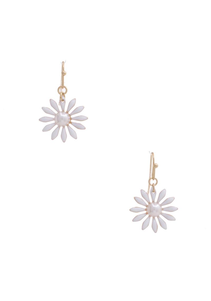 FLOWER PEARL DANGLE EARRING