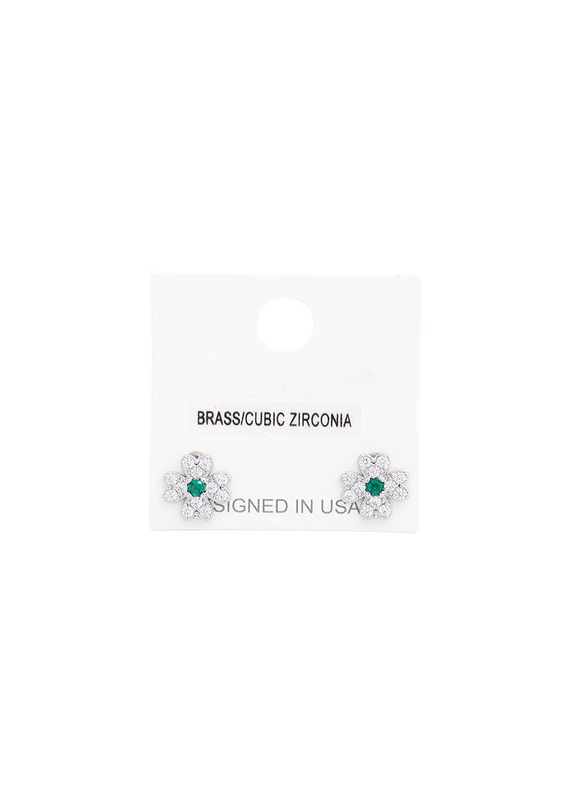 MINI FLORAL CRYSTAL GEM POST EARRING