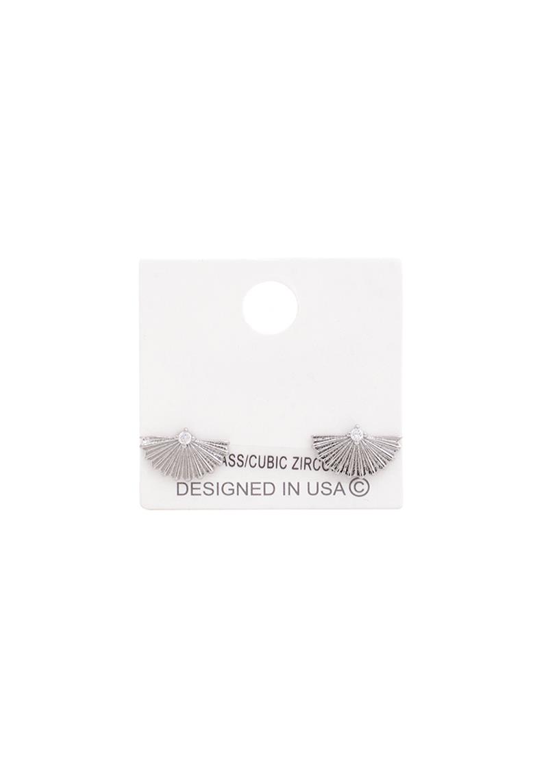 CURVE METAL DESIGN CRYSTAL EARRING