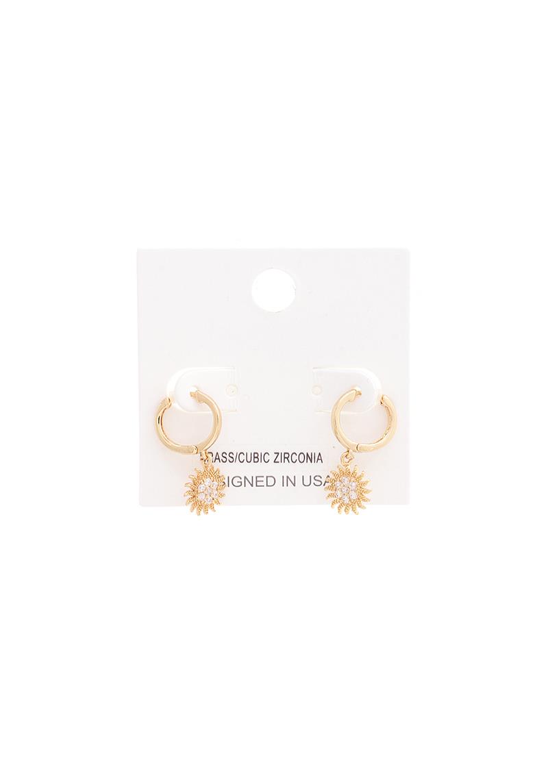FASHION SUN CRYSTAL ROUND EARRING