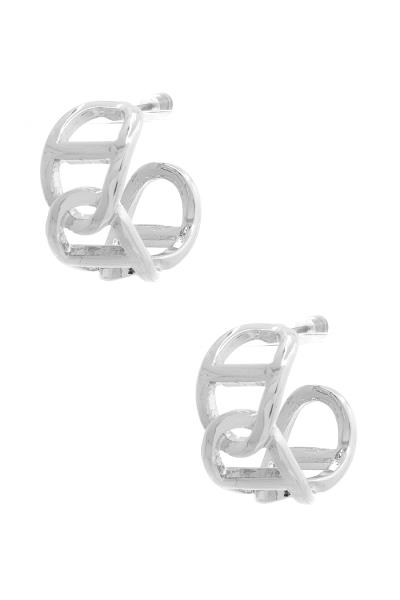 FASHION OVAL ROUND LINK METAL DESIGN EARRING