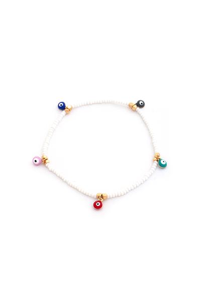 MULTI COLOR EVIL EYE DANGLE BRACELET