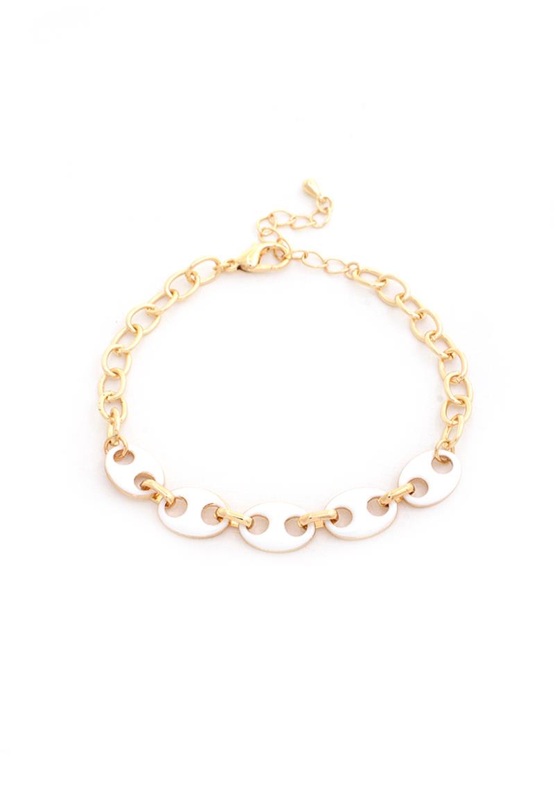 OVAL LINK METAL CHAIN BRACELET
