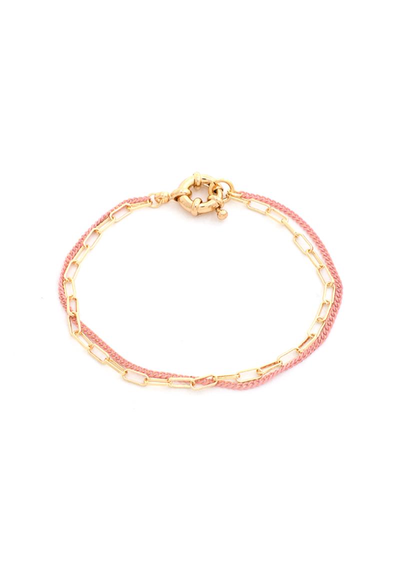 FASHION METAL LINK CHAIN LAYER BRACELET