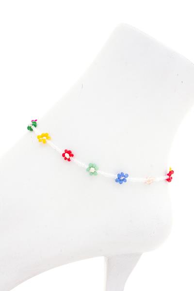 CHIC FLOWER BEAD ANKLET