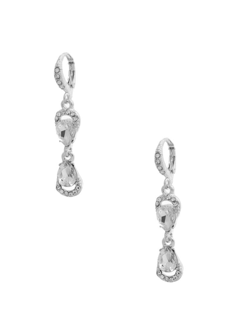 RHINESTONE TEARDROP CRYSTAL STONE DANGLE EARRING