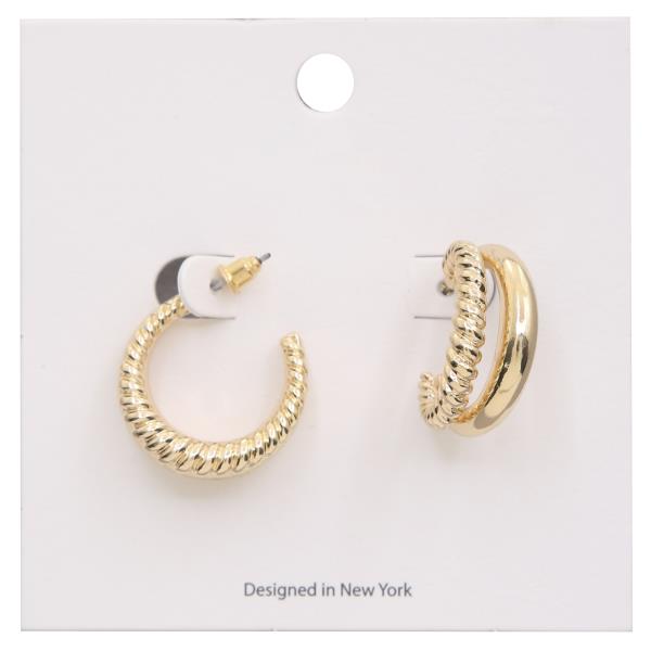 METAL LUCITE MIX HOOP EARRING