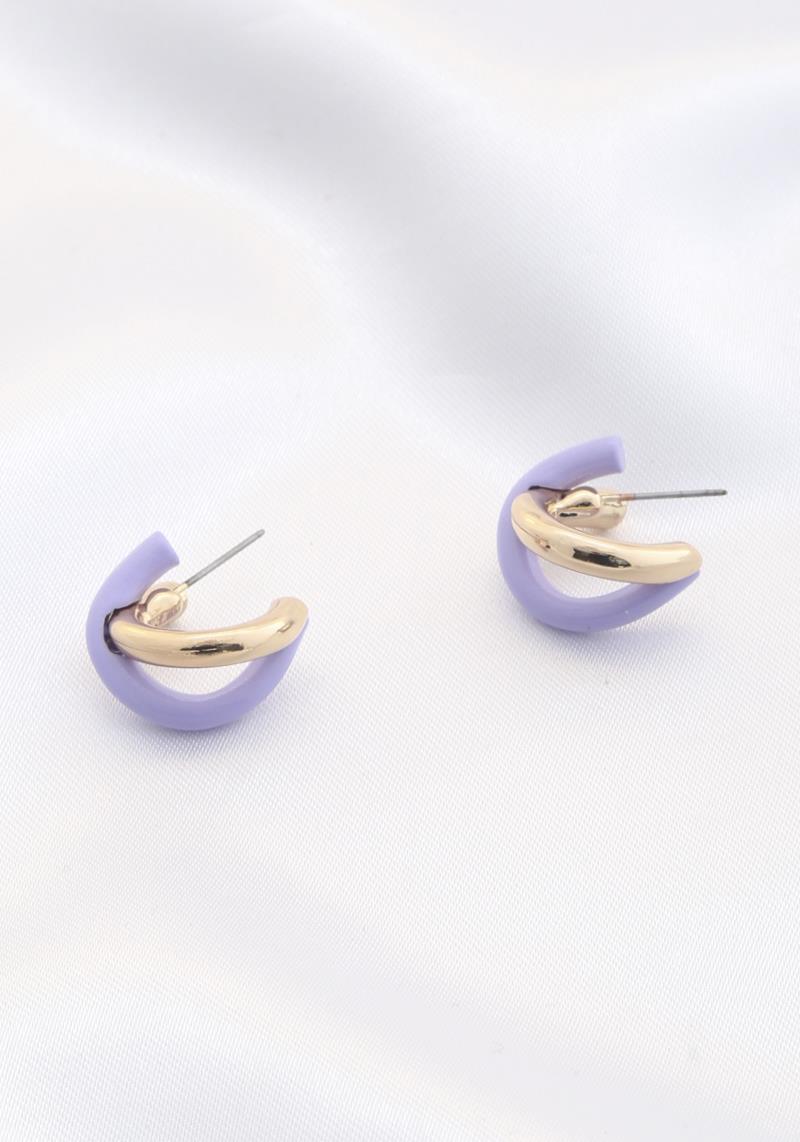 TWO TONE METAL COLOR X EARRING