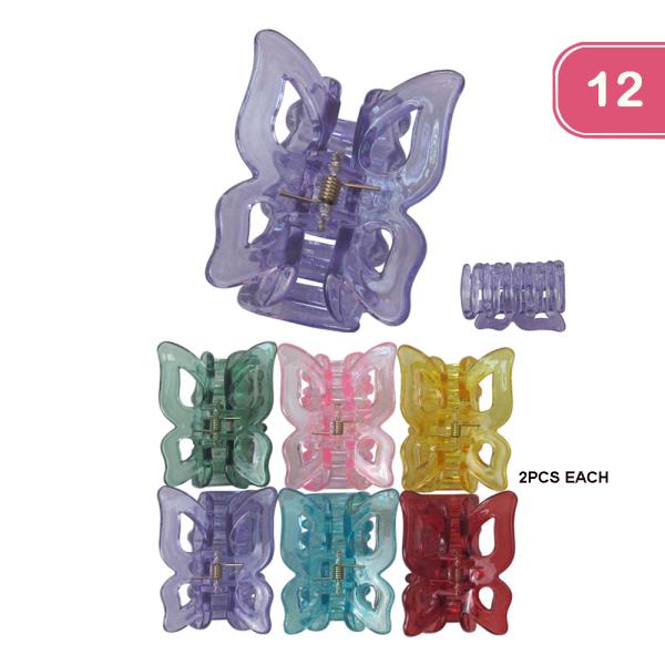 BUTTERFLY HAIR CLAW CLIP (12 UNIT)