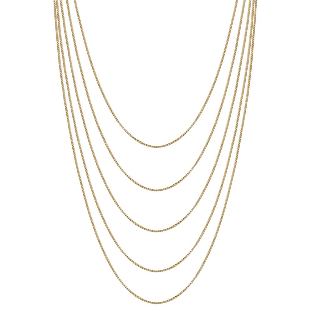 5 LAYERED METAL CHAIN NECKLACE