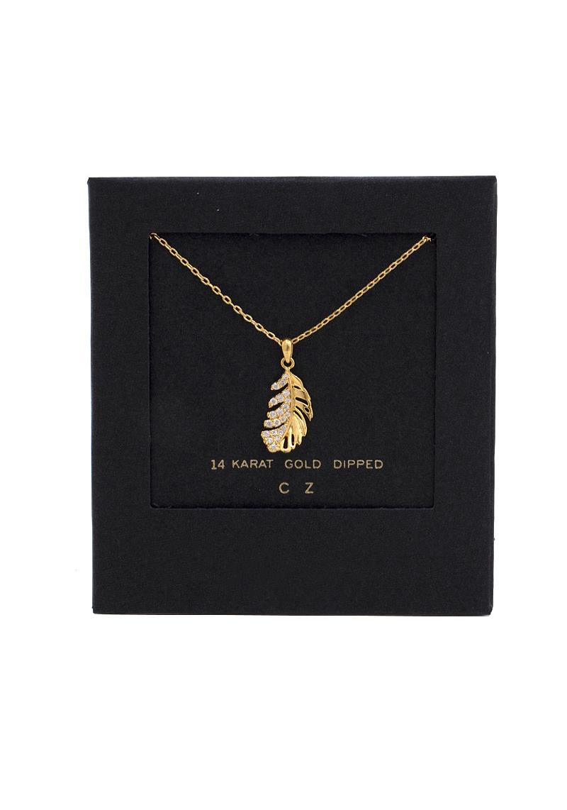 FEATHER CHARM GOLD DIPPED NECKLACE