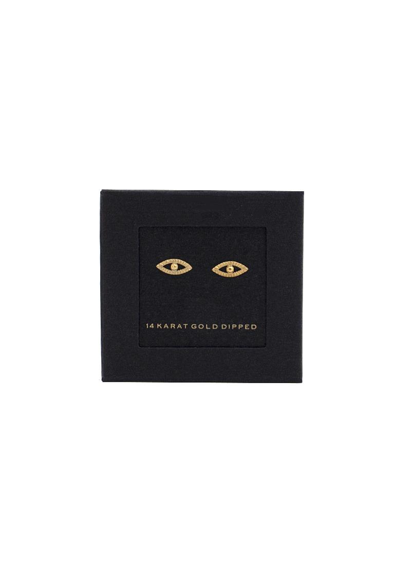 EYE SHAPE GOLD DIPPED EARRING