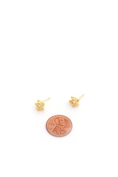 FLOWER CRYSTAL GOLD DIPPED EARRING