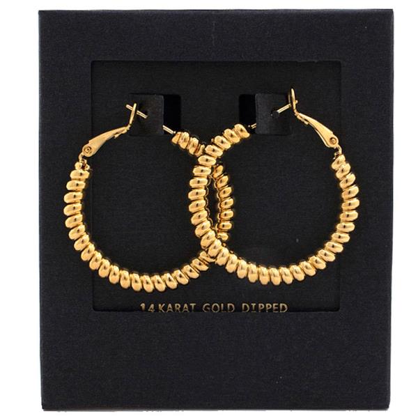 COIL HOOP GOLD DIPPED EARRING