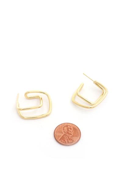 SQUARE TWIST GOLD DIPPED EARRING