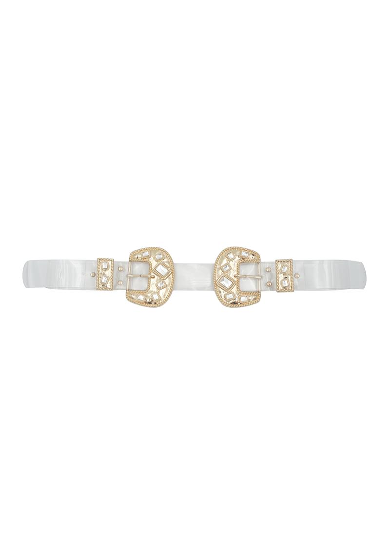 JEWELED DOUBLE BUCKLE BELT