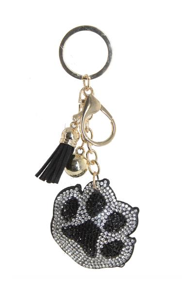 RHINESTONE DOG PAW KEY CHAIN