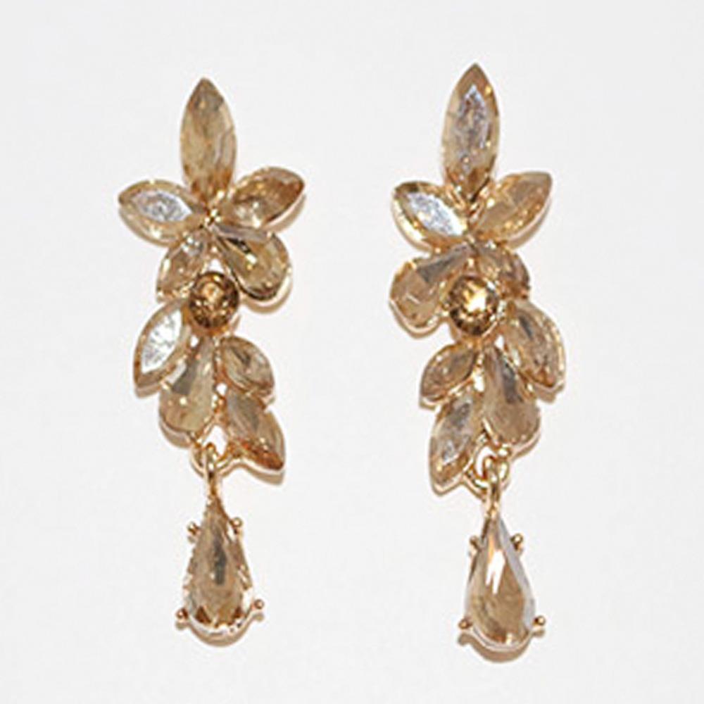 FLOWER TEARDROP DANGLE EARRING
