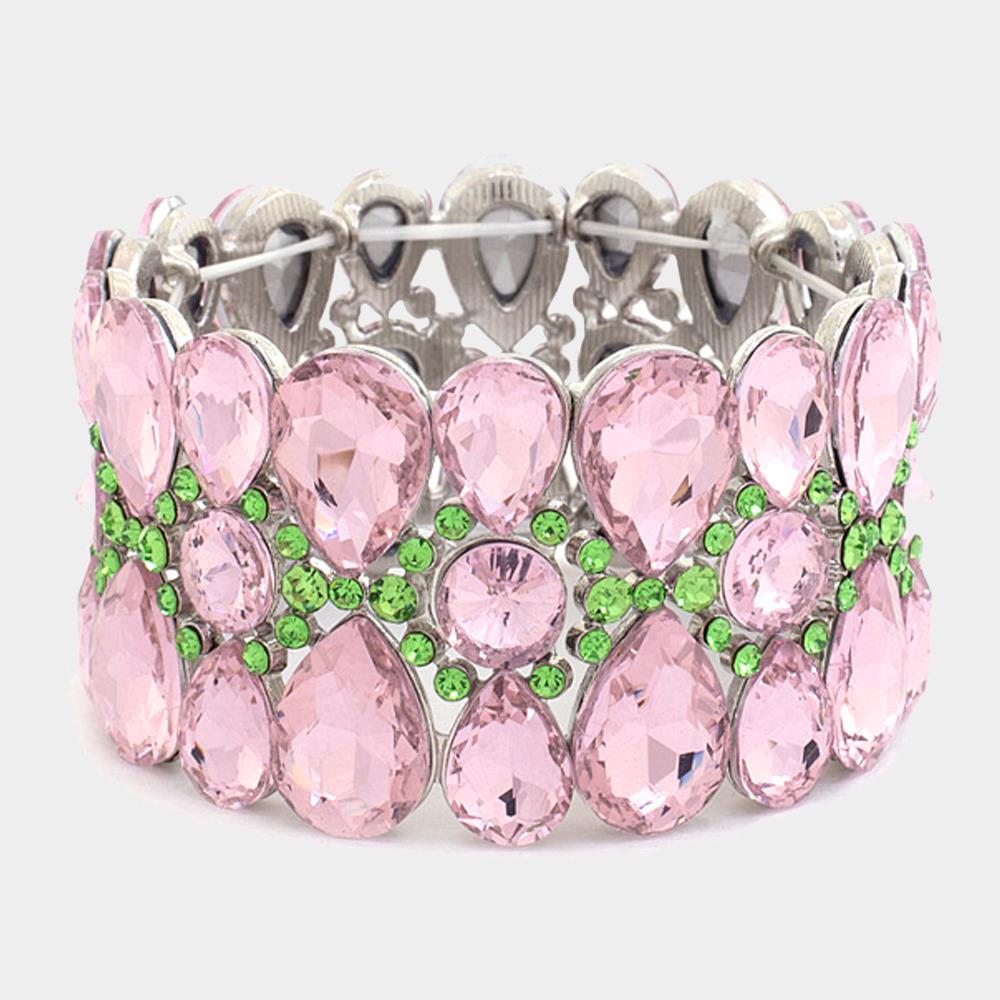 TEARDROP PATTERN RHINESTONE BRACELET