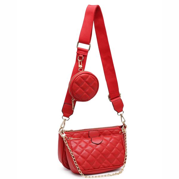 2IN1 QUILT CHIC CROSSBODY BAG WITH COIN POUCH SET