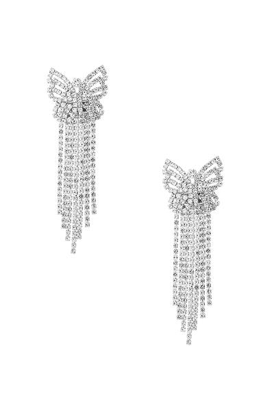 RHINESTONE BUTTERFLY TASSEL EARRING