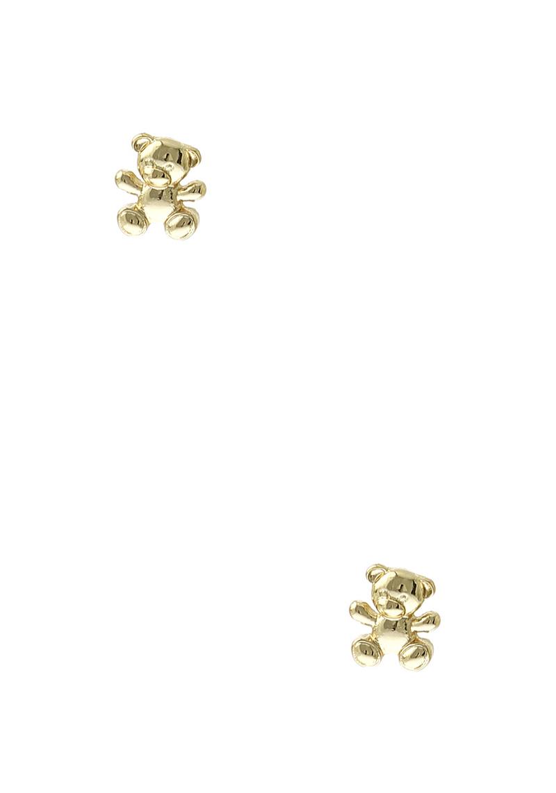 BEAR METAL POST EARRING
