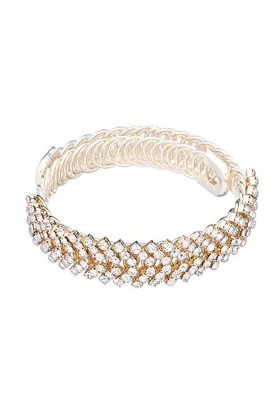 RHINESTONE CHEVRON PATTERN WIRE BRACELET