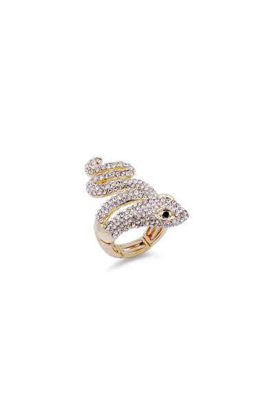 RHINESTONE SNAKE SWIRL RING