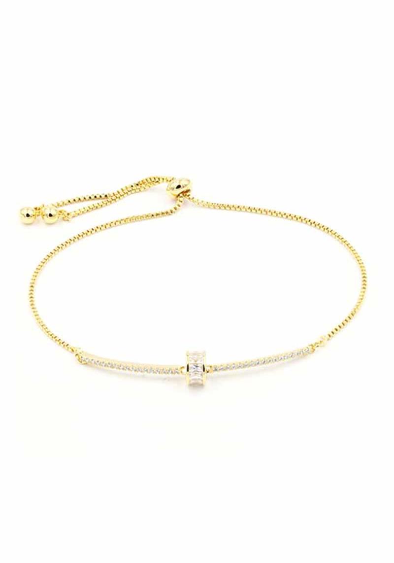 METAL RHINESTONE ADJUST BRACELET