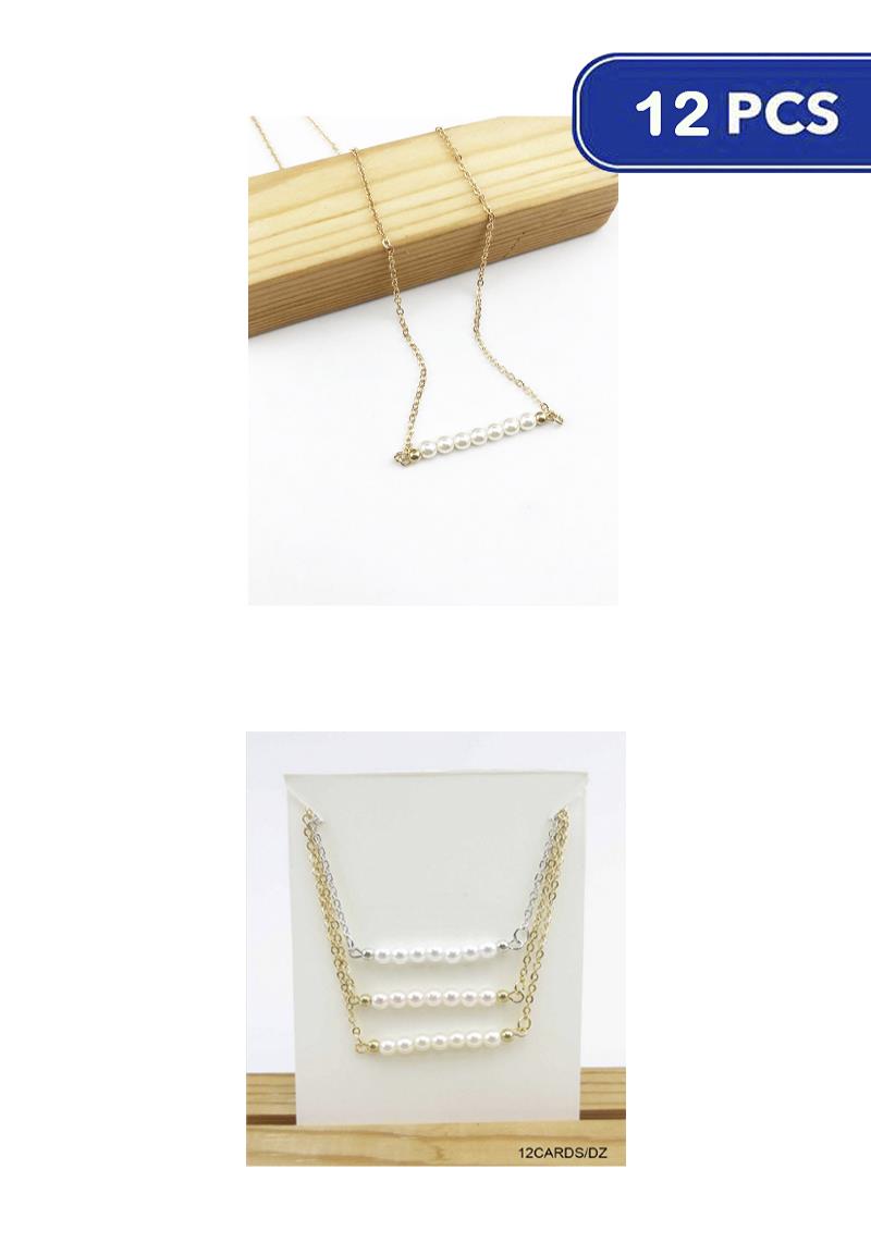 FASHION PEARL PENDANT NECKLACE (12 UNITS)