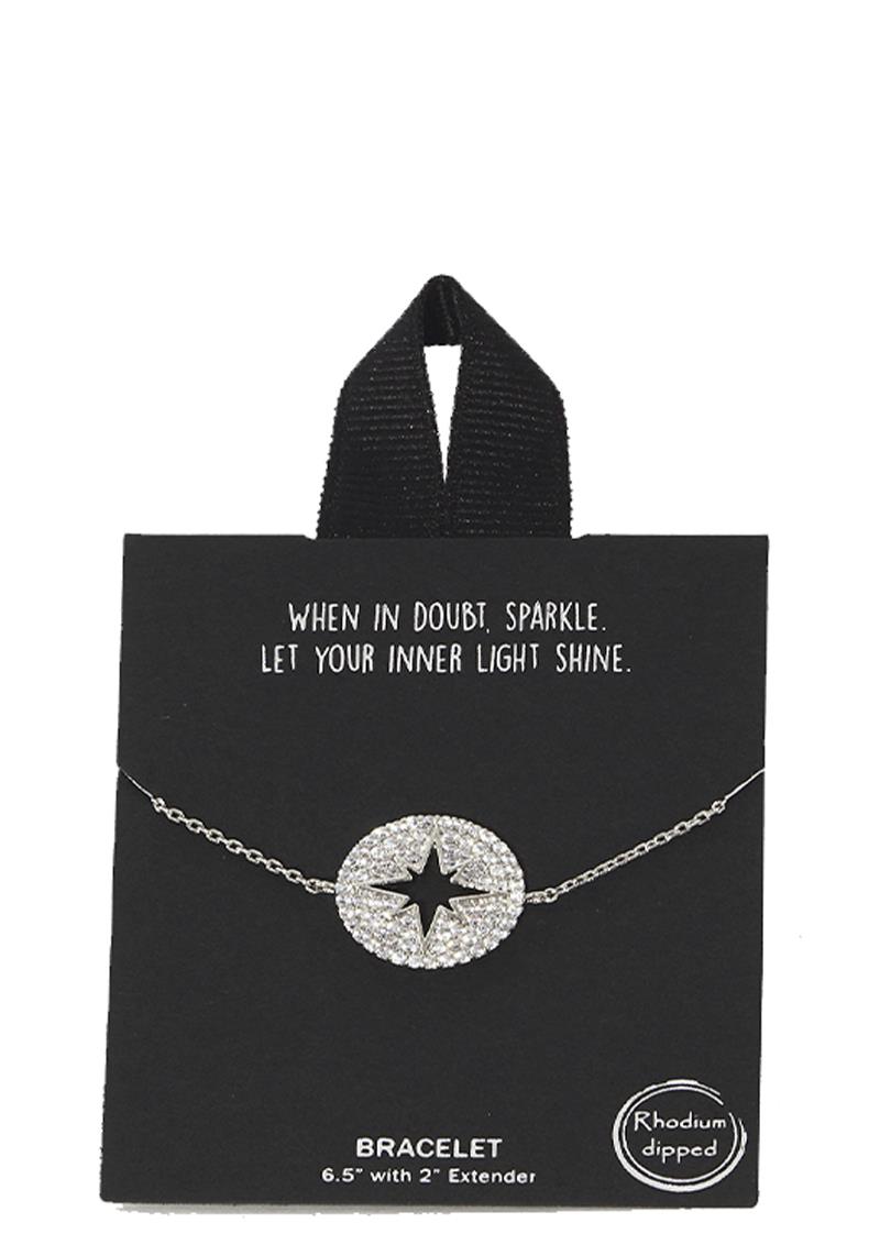 18K GOLD RHODIUM DIPPED STAR PENDANT NECKLACE