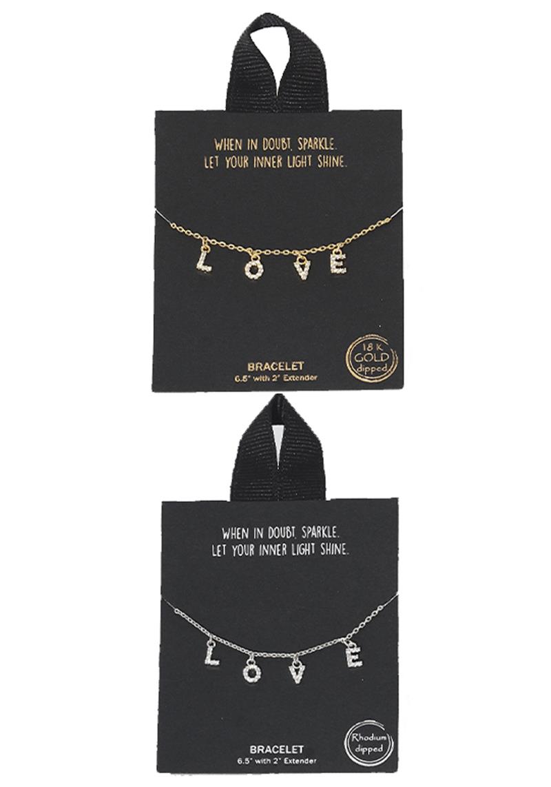 18K GOLD RHODIUM DIPPED LOVE NECKLACE