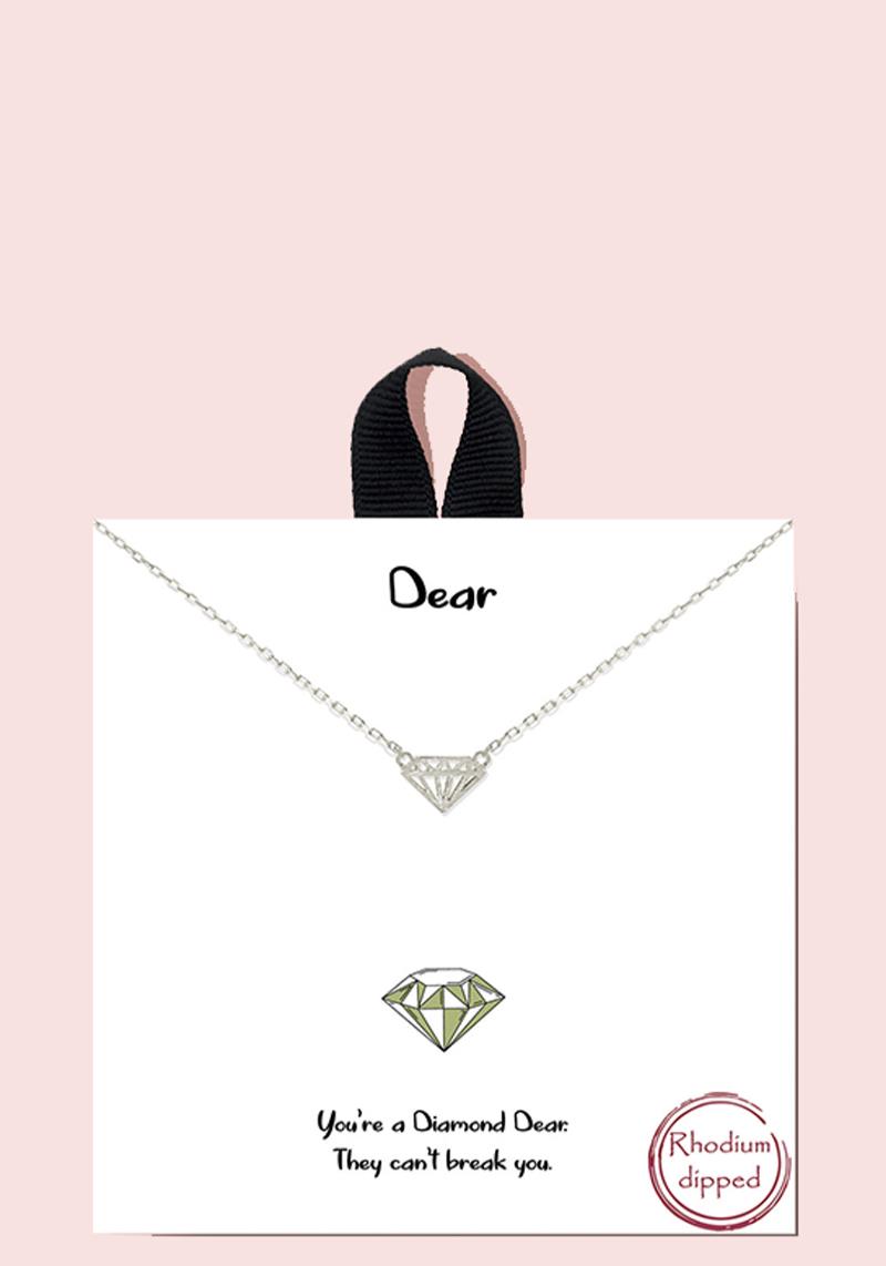 18K GOLD RHODIUM DIPPED DEAR PENDANT NECKLACE