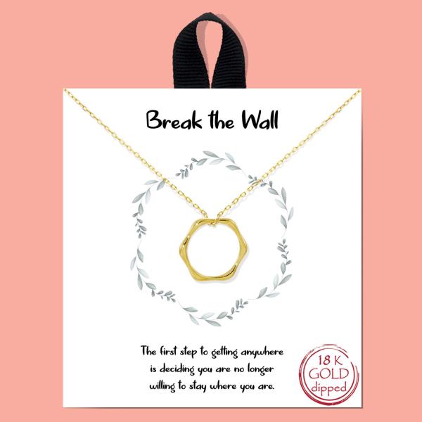 18K GOLD RHODIUM DIPPED BREAK THE WALL PENDANT NECKLACE