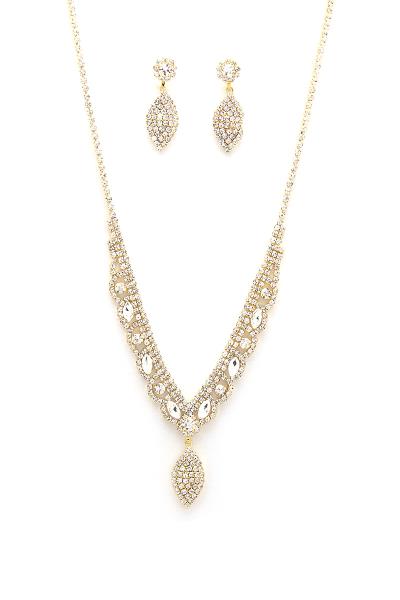 MARQUISE SHAPE RHINESTONE NECKLACE