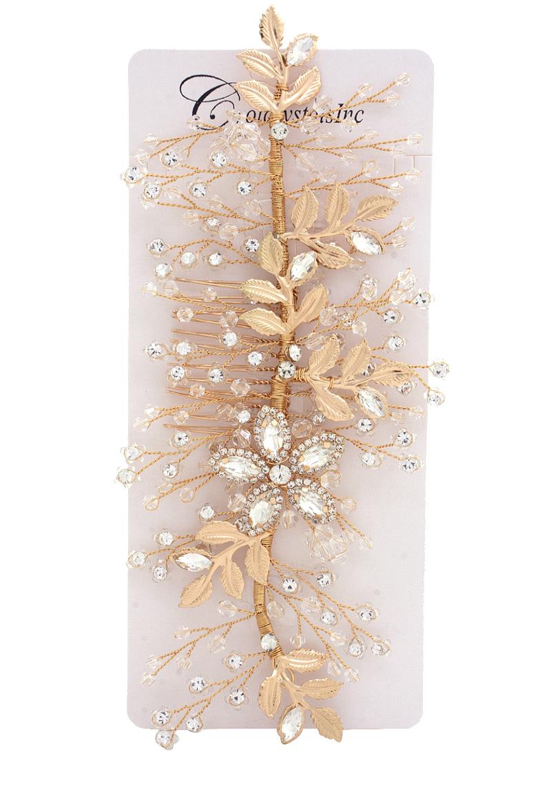 CHUNKY RHINESTONE FLOWER BRIDAL COMB