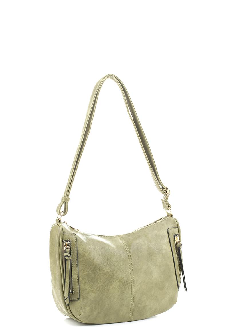 SMOOTH DOUBLE SIDED ZIPPER CROSSBODY BAG