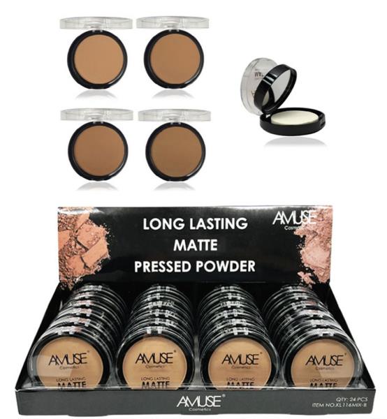 AMUSE LONG LASTING MATTE PRESSED POWDER (24 UNITS)