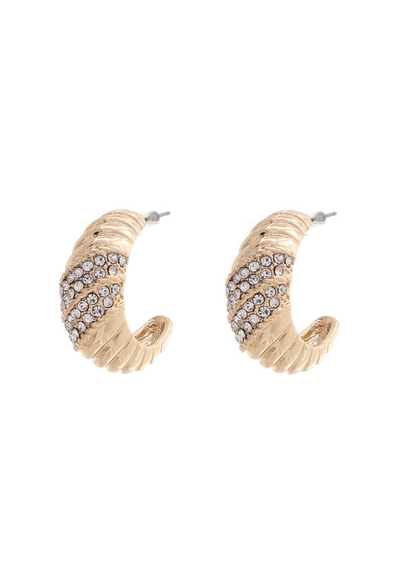 RHINESTONE METAL EARRING