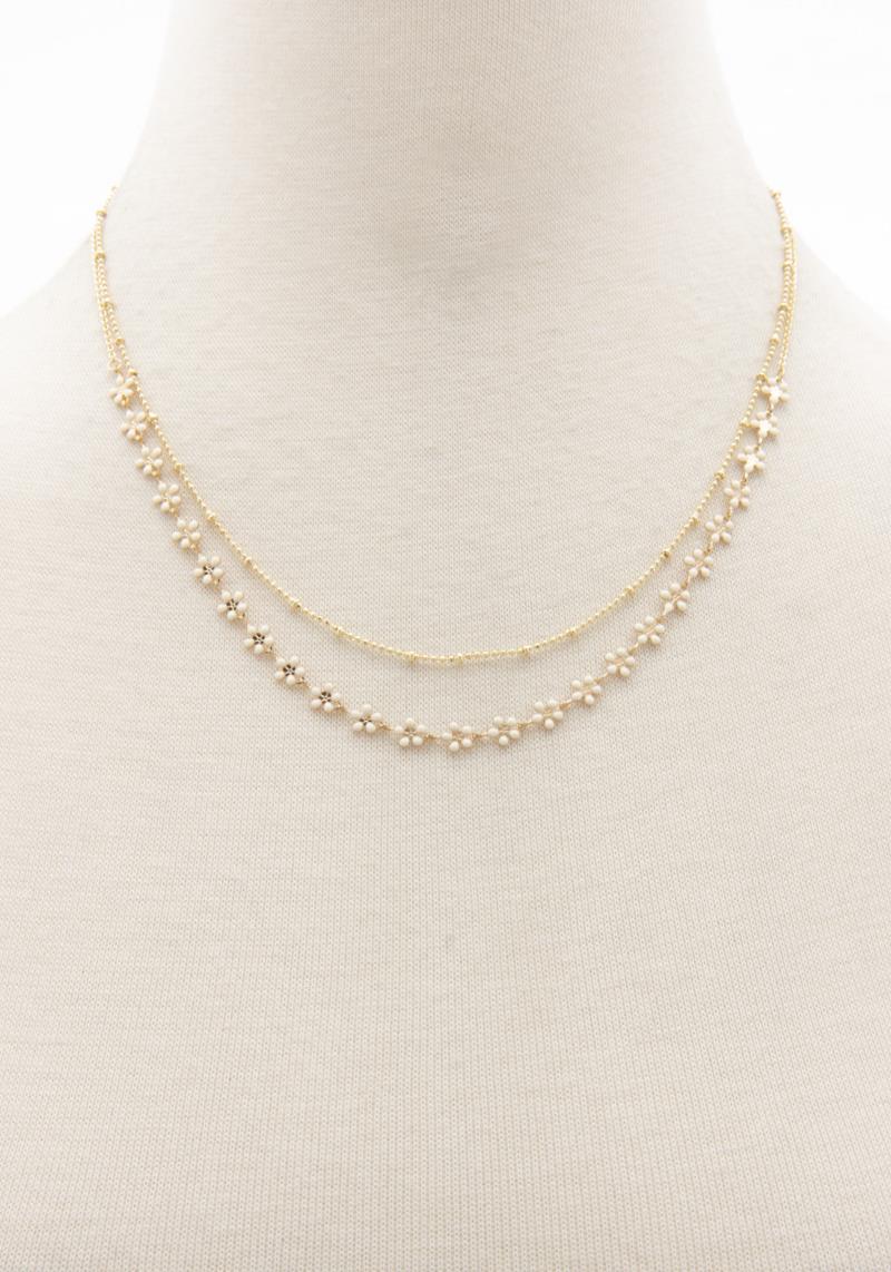 DAINTY FLOWER LAYERED NECKLACE