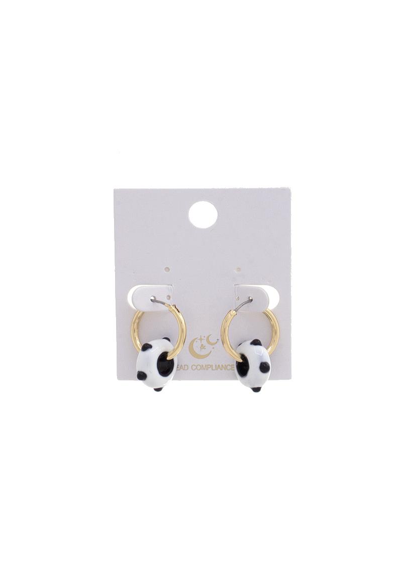 ROUND BEAD MINI HOOP EARRING