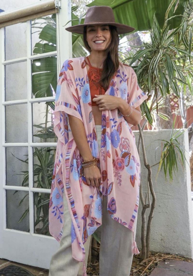 WALLFLOWER BLOOM KIMONO W/ TASSELS