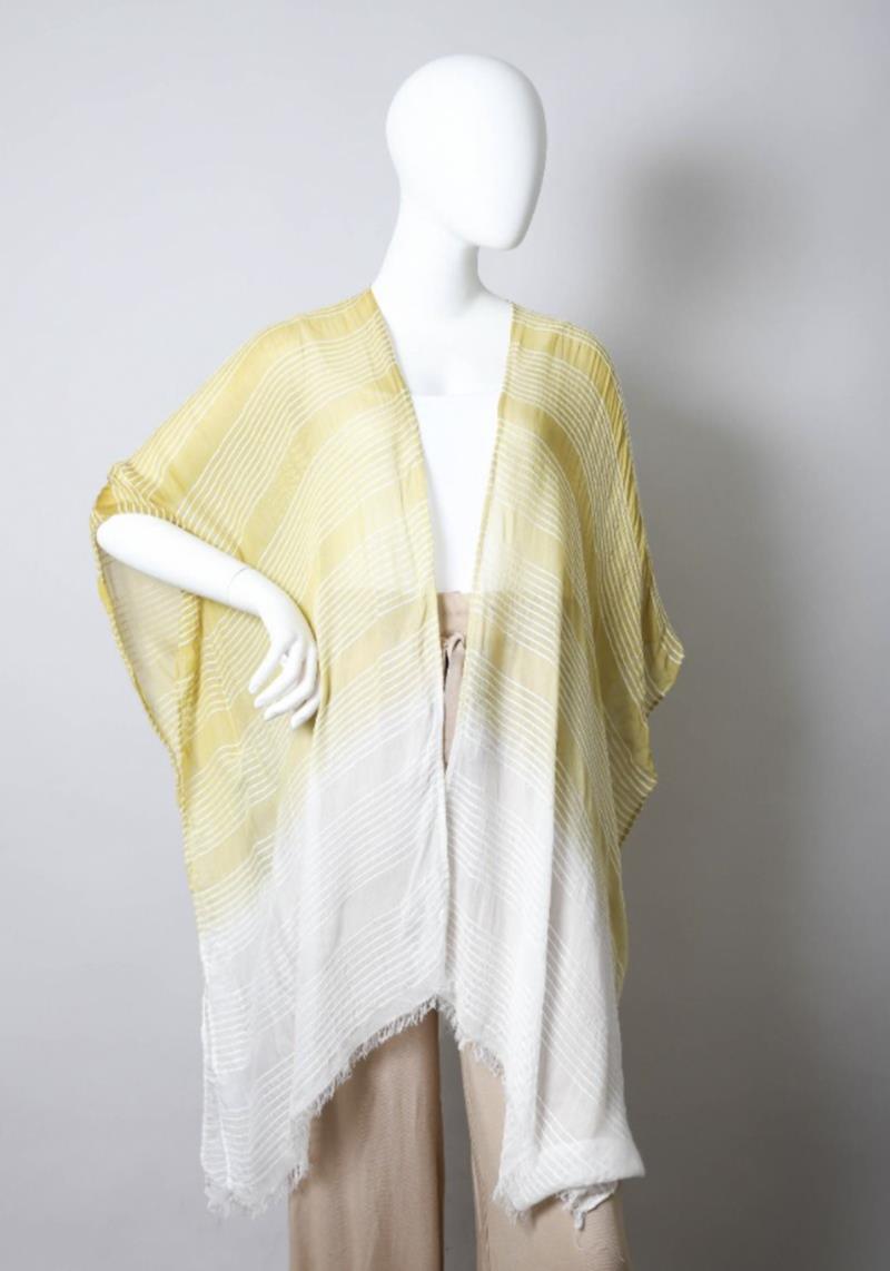 STRIPE WOVEN DIP DYED KIMONO