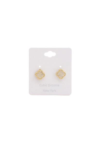 MOROCCAN SHAPE RHINESTONE STUD EARRING