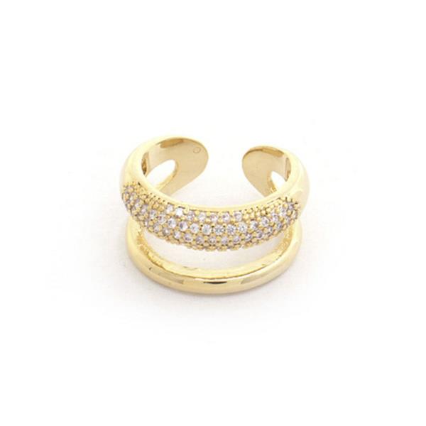 SODAJO DOUBLE LINE ADJUSTABLE RHINESTONE RING