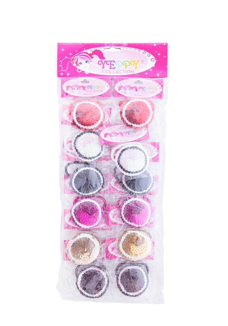 YEPPY COLLECTION SEQUIN ROUND HAIR BAND 12 PC SET