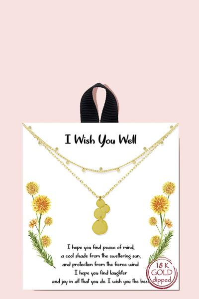 18K GOLD RHODIUM DIPPED I WISH YOU WELL NECKLACE